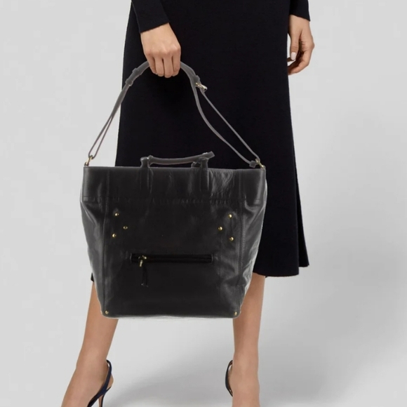 Jerome Dreyfuss Jacques Dark Blue Leather Tote/Crossbody – Chic Designer Bag - Picture 3 of 17